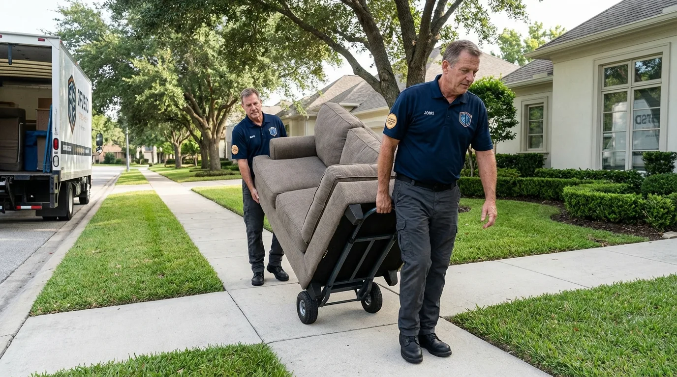 Local residential moving crew loading furniture in Woodstock, AL